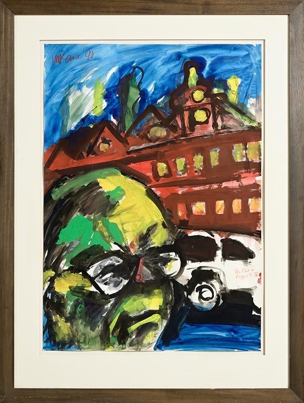 Artwork by Michael Kane, The Poet in Baggot Street IV (1990, Made of gouache and ink on paper