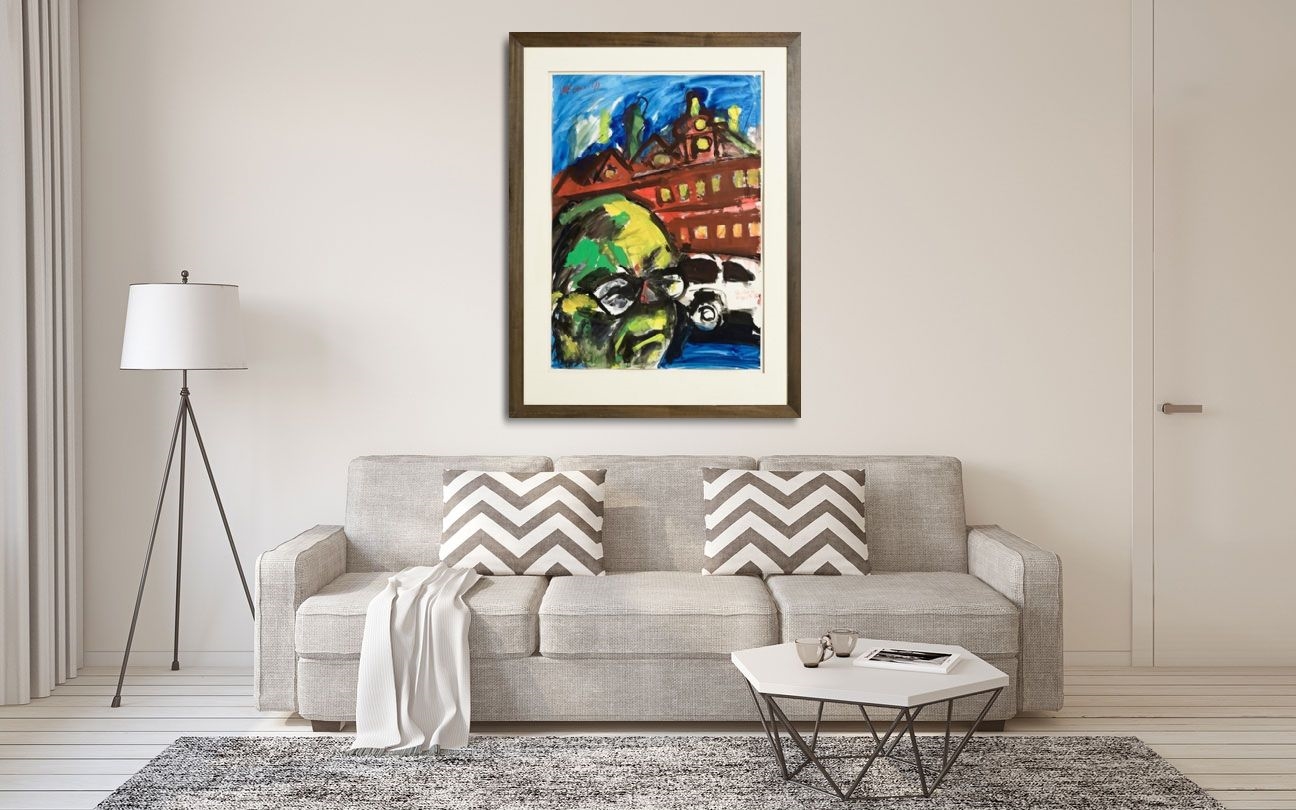 Artwork by Michael Kane, The Poet in Baggot Street IV (1990, Made of gouache and ink on paper