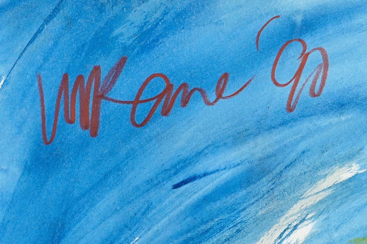 Artwork by Michael Kane, The Poet in Baggot Street IV (1990, Made of gouache and ink on paper