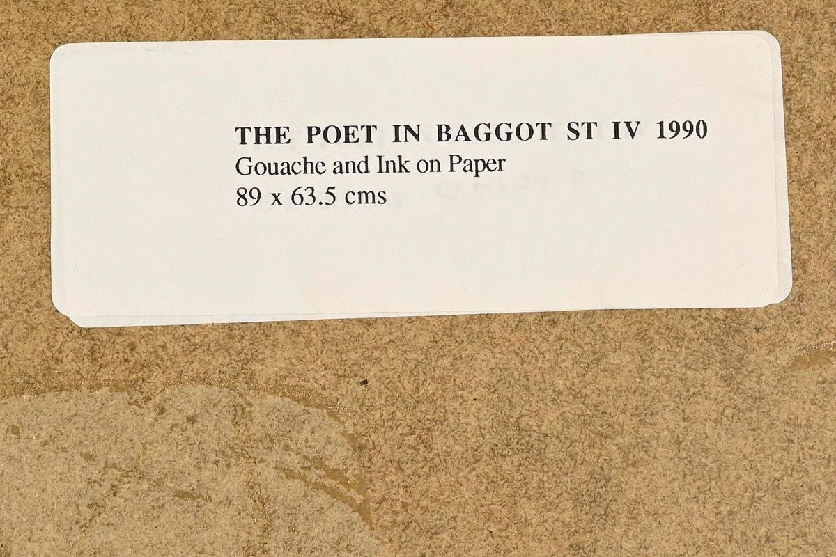 Artwork by Michael Kane, The Poet in Baggot Street IV (1990, Made of gouache and ink on paper