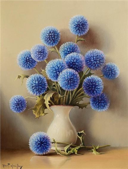 Still Life - Blue Thistles, Chardon Bleus by Robert Chailloux