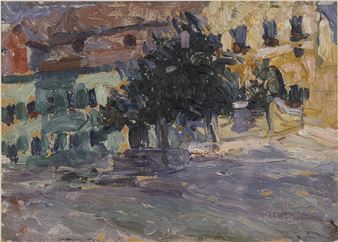 Falusi terecske fával - Olvashatatlan Jelzéssel