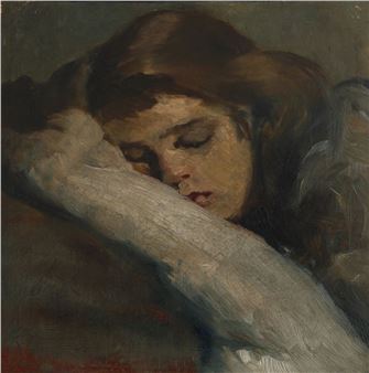 Alvó lány, 1916 - Olvashatatlan Jelzéssel