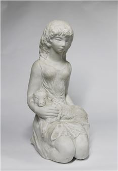 Lányka báránnyal - Rábainé Kiss Lenke