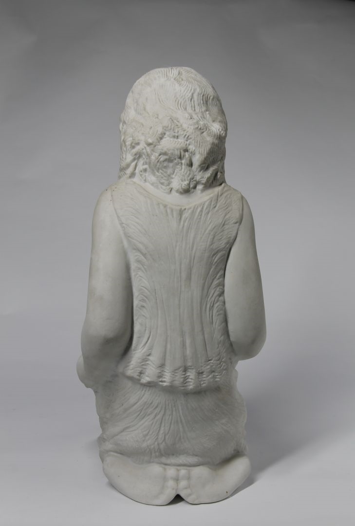 Artwork by Rábainé Kiss Lenke, Lányka báránnyal, Made of kerámia