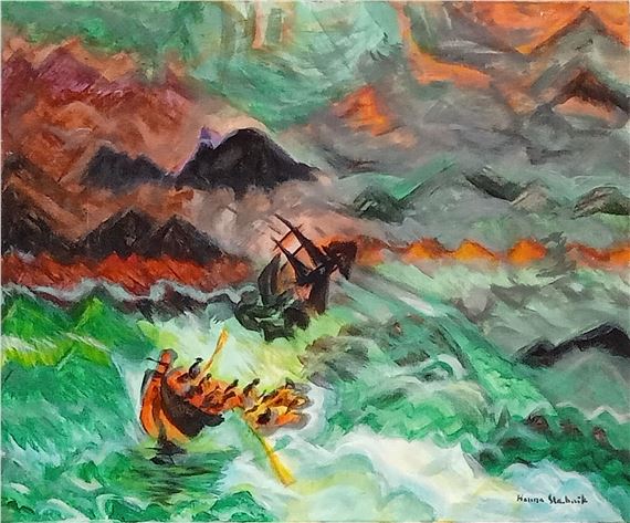 Halina Stachnik, The castaways, inspired by Ivan Aivazovsky by Ivan Aivazovsky