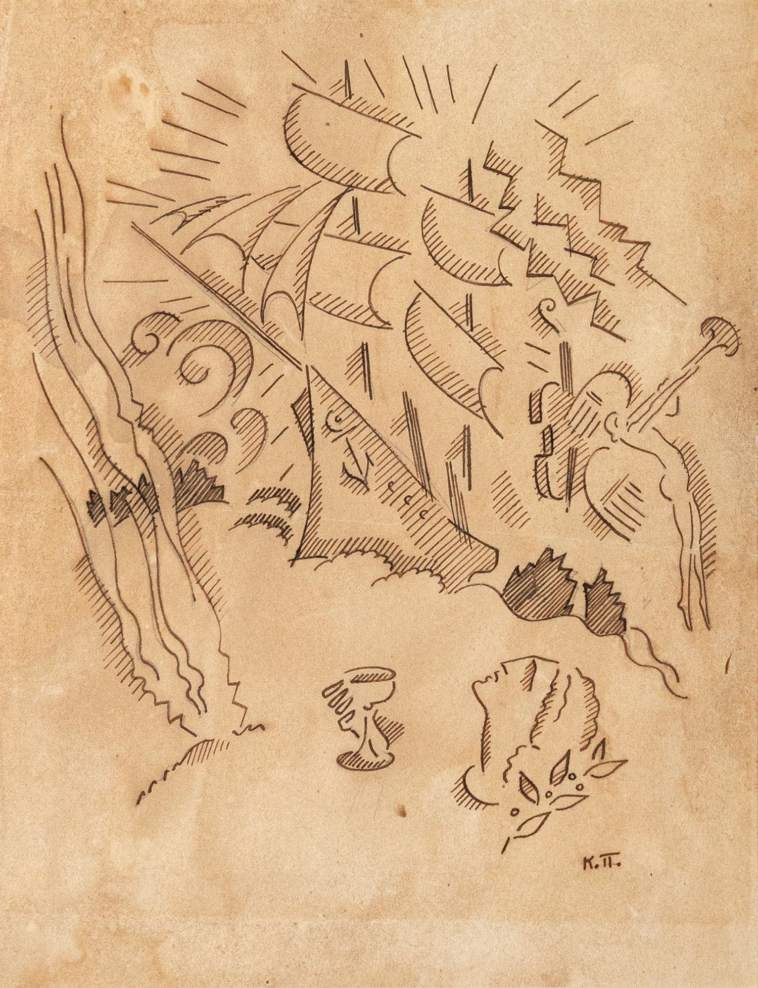 Konstantinos Parthenis | Sketch for the Illustration of the poetry ...