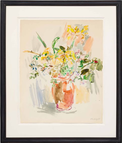 Oskar Kokoschka、Flowers、希少な額装用画集より、新品額装付 Oskar Kokoschka | Flower still life (1958) | MutualArt