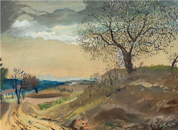 Hilly landscape by Oskar Laske, 1940