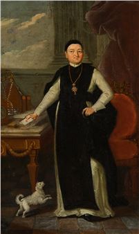 Clergyman with puppy - Gennaro Basile