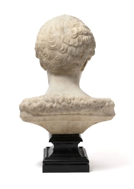 Artwork by Charles Henri Geerts, Head of a young boy, Made of Belgian marble
