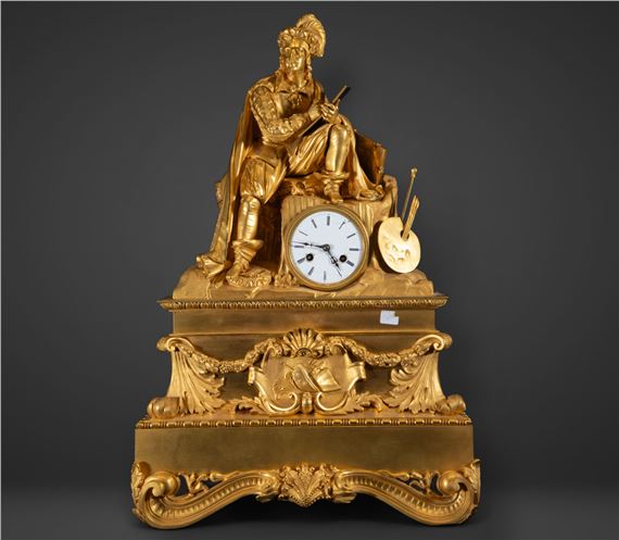 Gran Reloj de sobremesa Imperio con motivo de Miguel Ángel Buonarroti - Miguel Ángel