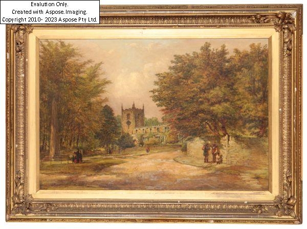 Artwork by Joseph Haslam Hawkesworth, St. James Church, Made of oil on canvas