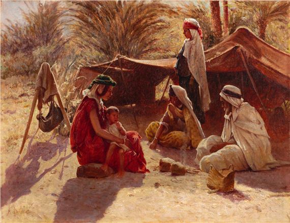 A desert camp by Alexis Auguste Delahogue