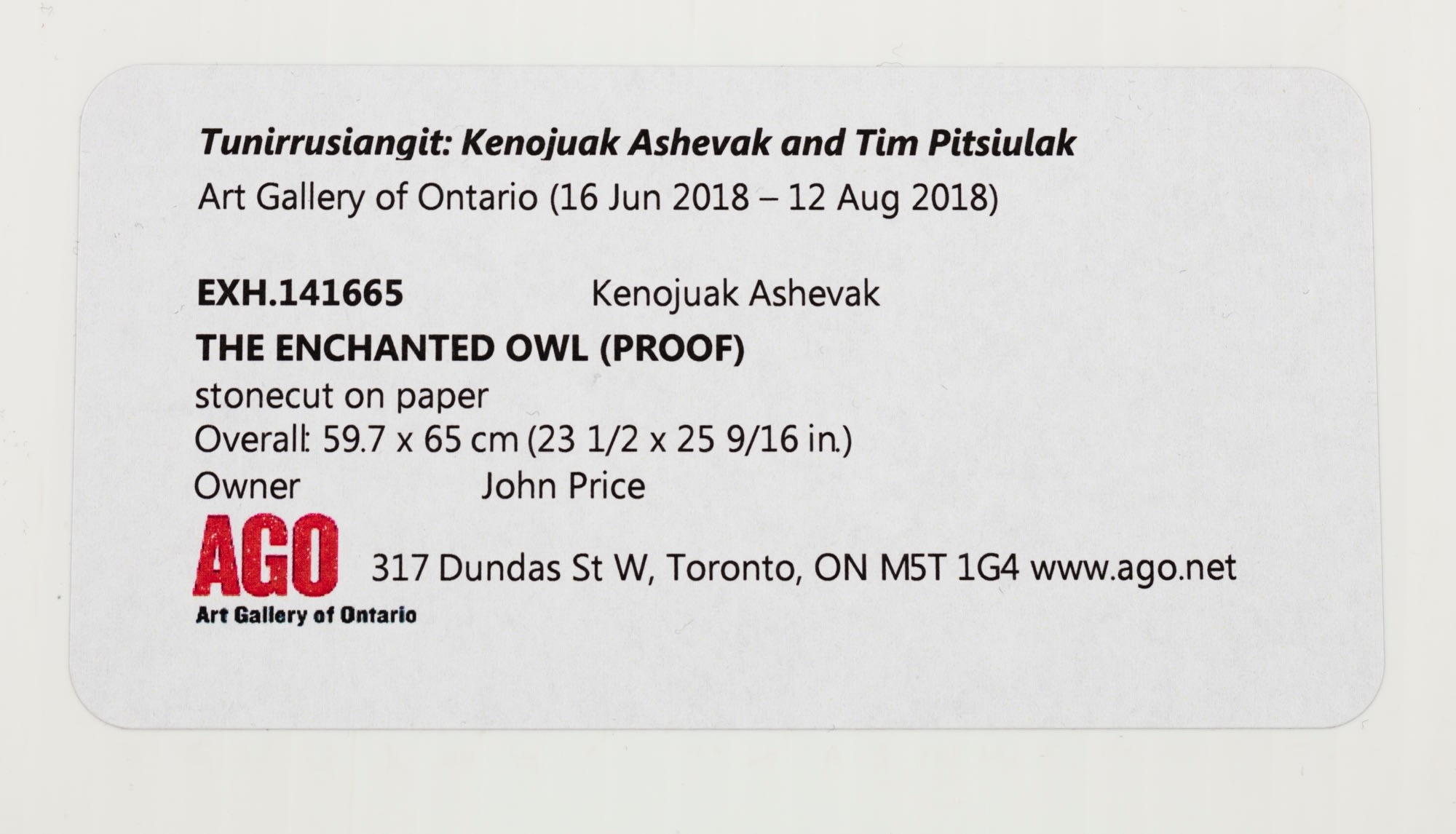 Artwork by Kenojuak Ashevak, The Enchanted Owl, Made of stonecut print in blue ink