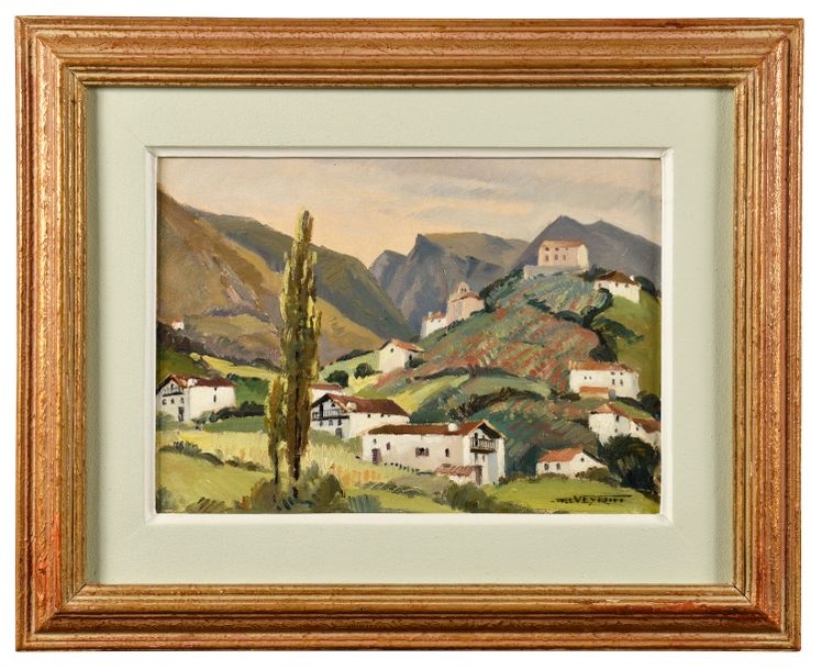 Artwork by Philippe Veyrin, Basque houses, Made of Oil on panel