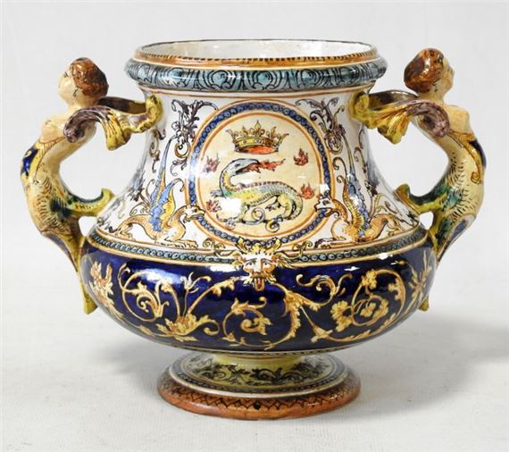 - Blois  vase with two detached handles forming winged women