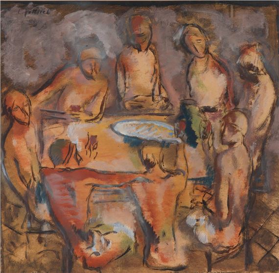 People around the table by Leopold Gottlieb, circa 1927