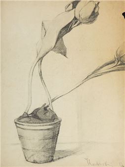 Tulips in the flower pot (recto) - Stanislaw Kubicki