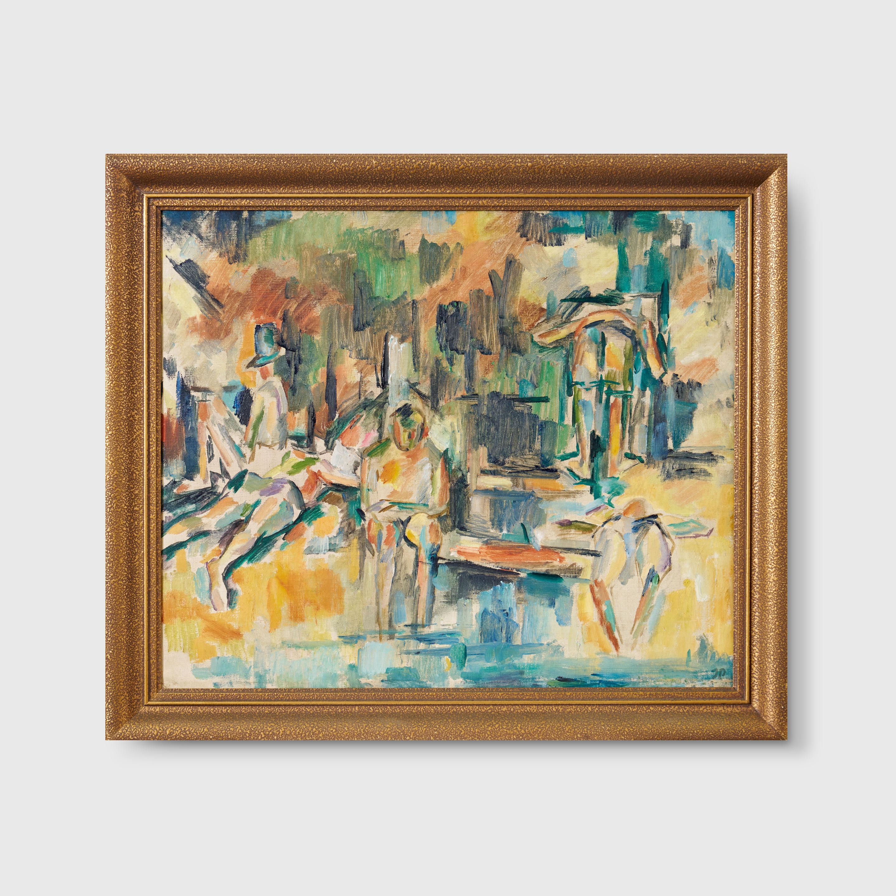 Artwork by John Passmore, Boys by a Creek, 1940s, Made of oil on canvas