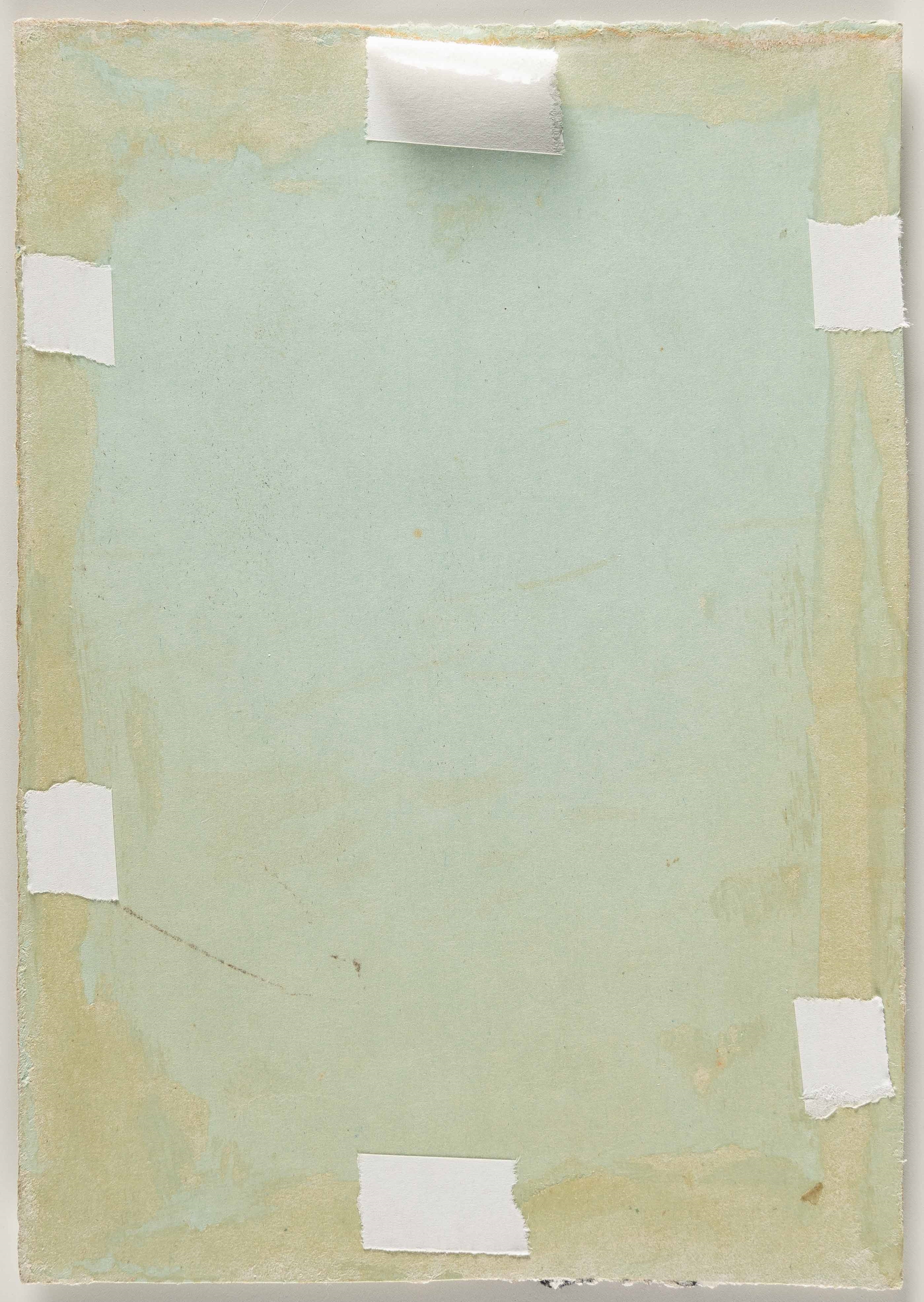 Artwork by Willi Baumeister, Montaru VIII. 1954, Made of Coloured chalk and collage with black and white toning paper on greenish cardboard. (19)54. C. 15.5 x 11 cm. Signed and dated “8.54” lower right