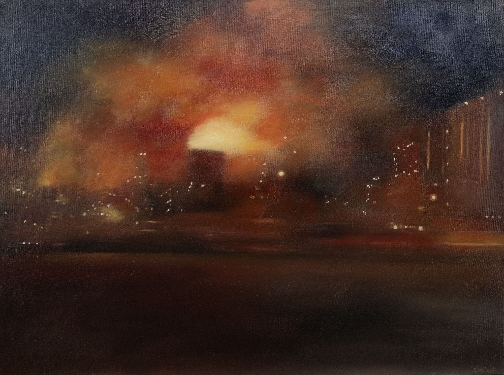 Artwork by Lesley Anne Derks, ATMOSPHERIC LIGHTS, Made of oil on canvas