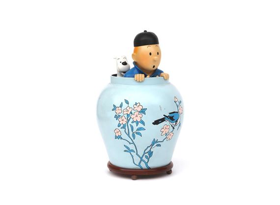 Sculpture Tintin : Grand Dupont à La Canne – Hergé & Pixi – Édition Limitée 1991