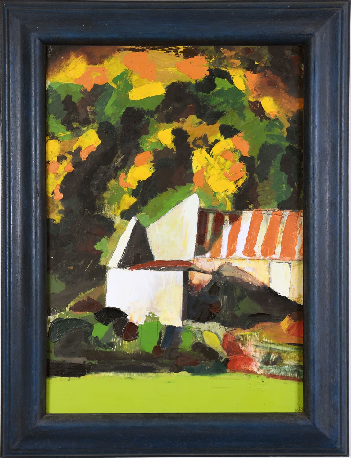 Artwork by Mary Sheehan, Curragh Bridge, Made of Oil on Board