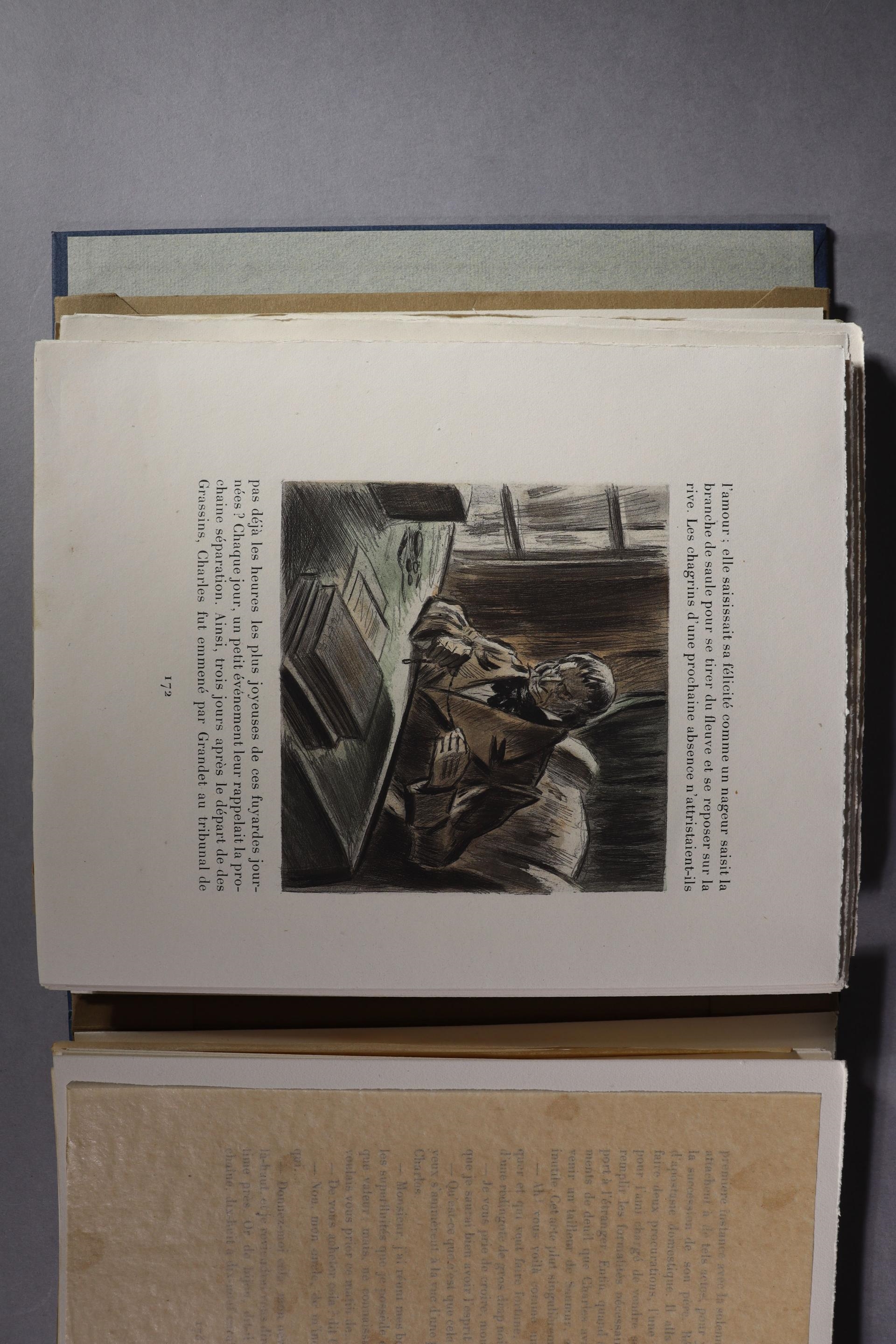 Artwork by Marcel Besson, BALZAC, Honoré de. Eugénie Grandet. Eaux-fortes originales de Jean Traynier. Grenoble, Marcel Besson. (1944, Made of eaux-fortes originales en couleurs