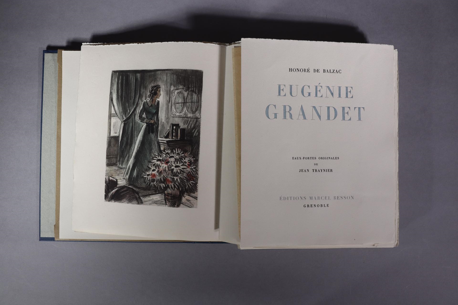 Artwork by Marcel Besson, BALZAC, Honoré de. Eugénie Grandet. Eaux-fortes originales de Jean Traynier. Grenoble, Marcel Besson. (1944, Made of eaux-fortes originales en couleurs