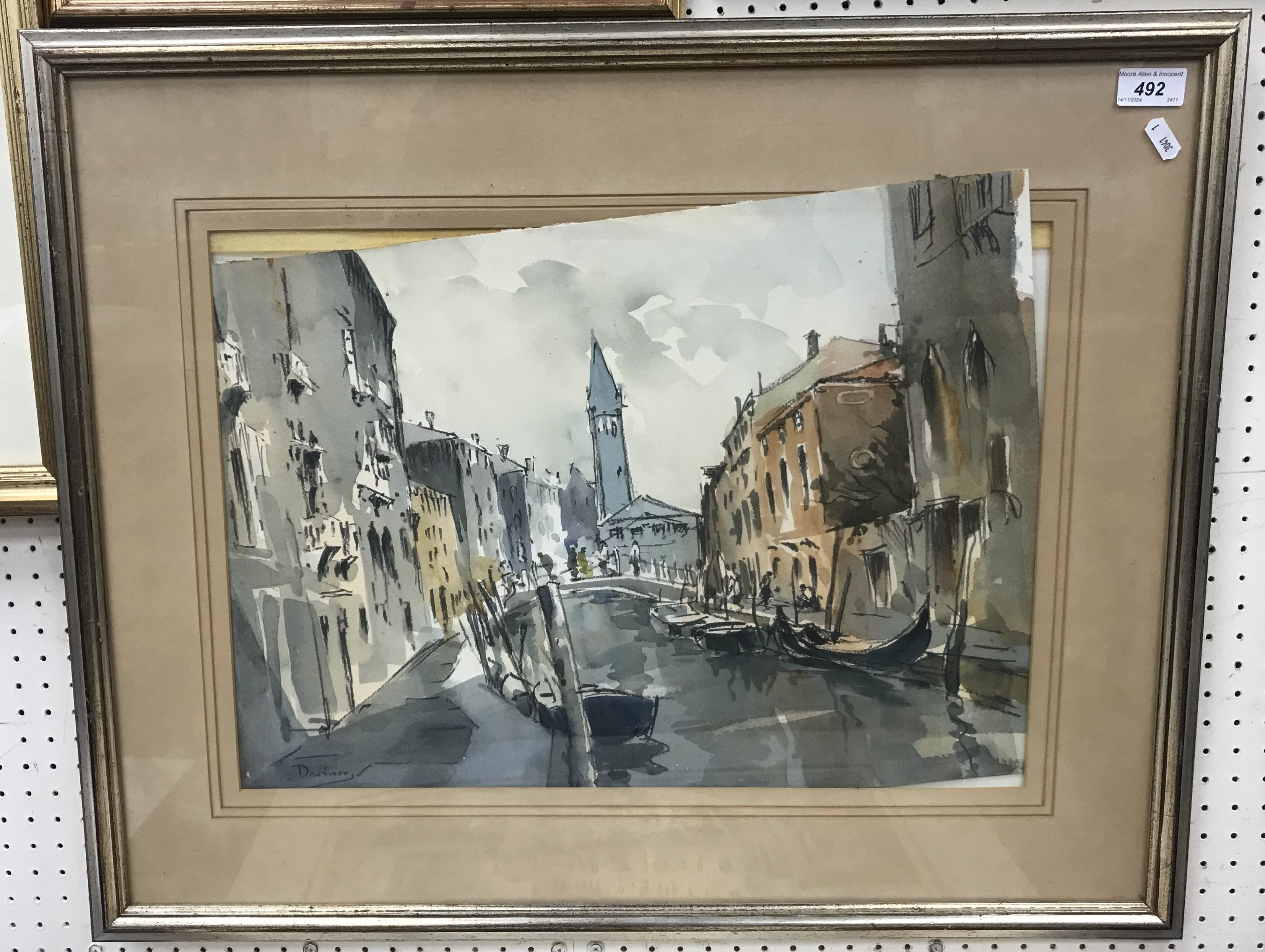 Artwork by John Darlison, Venetian backwater, Made of watercolour