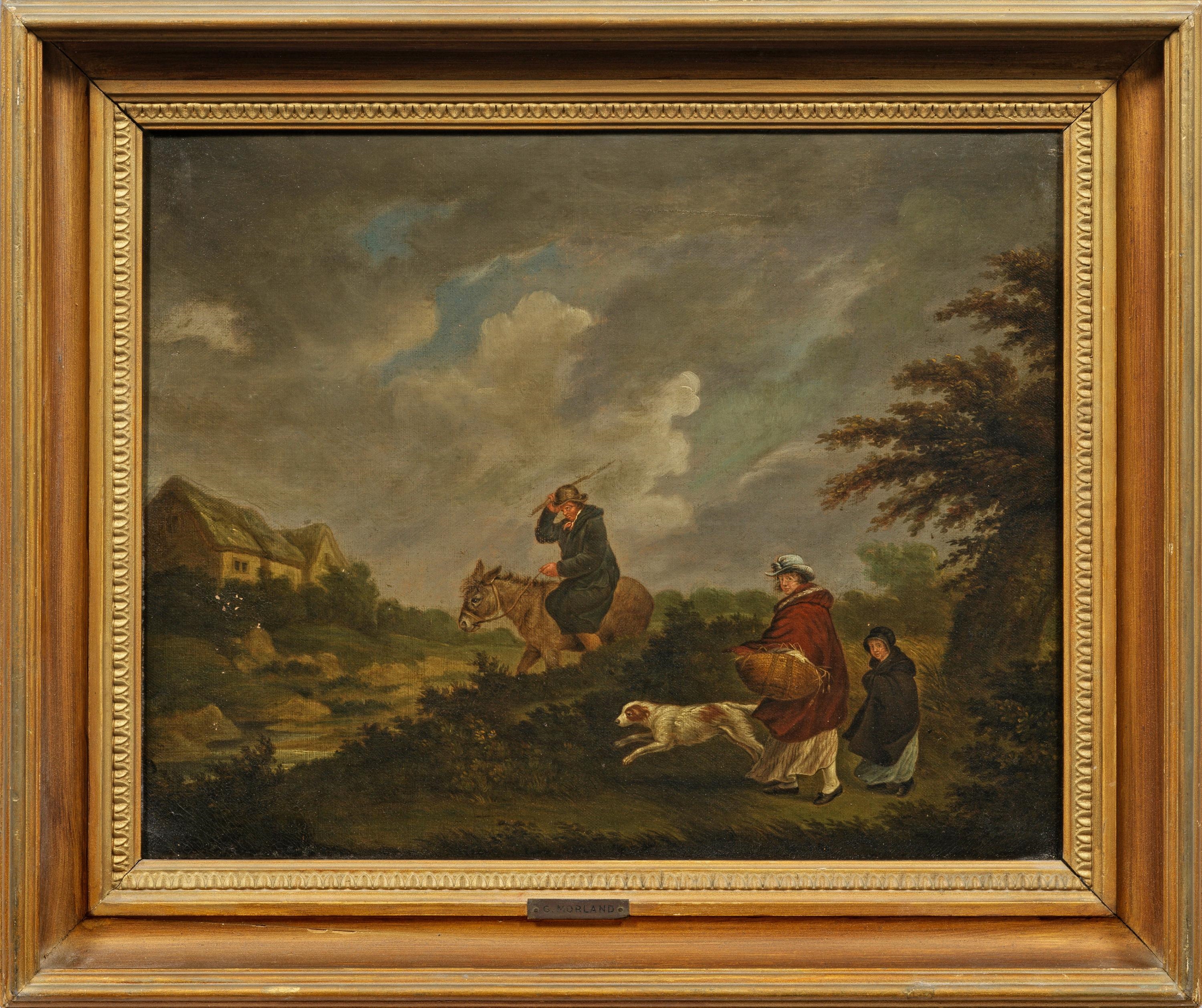 George Morland | Mutter mit Tochter und Hund Lebendig und mit subtilem ...