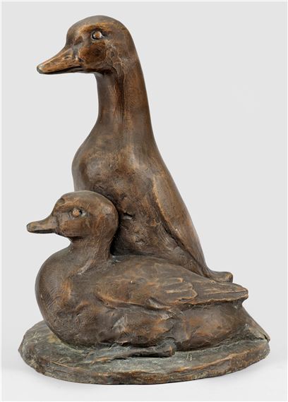 (1911 Stuttgart - 1984 München) Entenpaar Bronze, braun patiniert - Helmut Diller