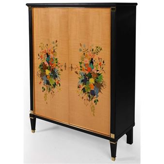 It opens with 2 doors decorated with fruit, flowers and birds - Van den Bulcke