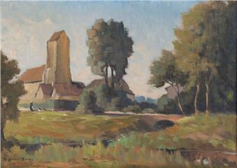 Country landscape at Champigny - Raymond Bribe