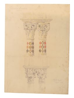 Grand Tour detailed architectural study of the Cloister - Alfred Henry Hart