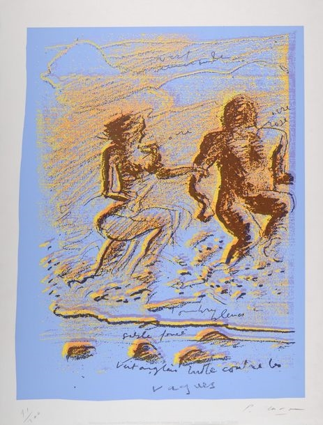 Artwork by Philippe Caron Lefebvre, Ombres bleues, Made of silkscreen on thick glossy paper