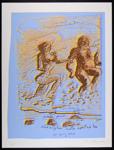 Artwork by Philippe Caron Lefebvre, Ombres bleues, Made of silkscreen on thick glossy paper