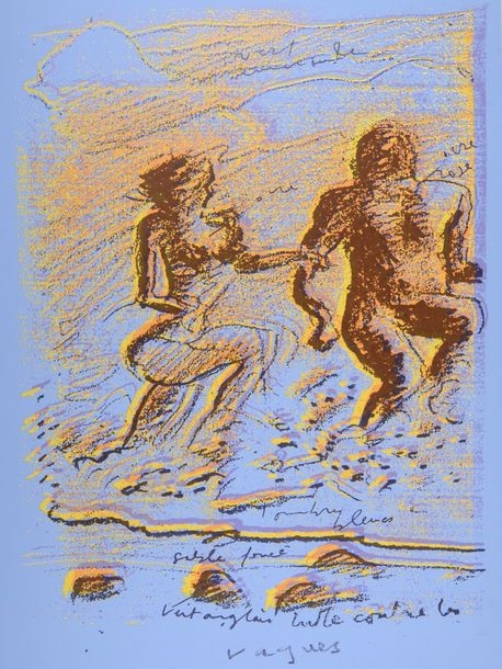 Artwork by Philippe Caron Lefebvre, Ombres bleues, Made of silkscreen on thick glossy paper