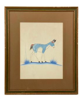 LARRY BIG BOW FAWN GOUACHE ON PAPER - Larry Big Bow