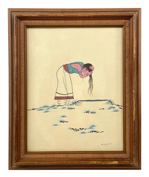 LARRY BIG BOW UNTITLED (INDIAN) GOUACHE by Larry Big Bow, 1043