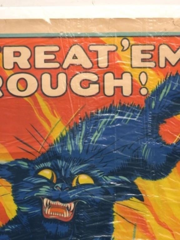 Artwork by August William Hutaf, Original WWI Tank Corps Recruitment Poster, Made of Engraving