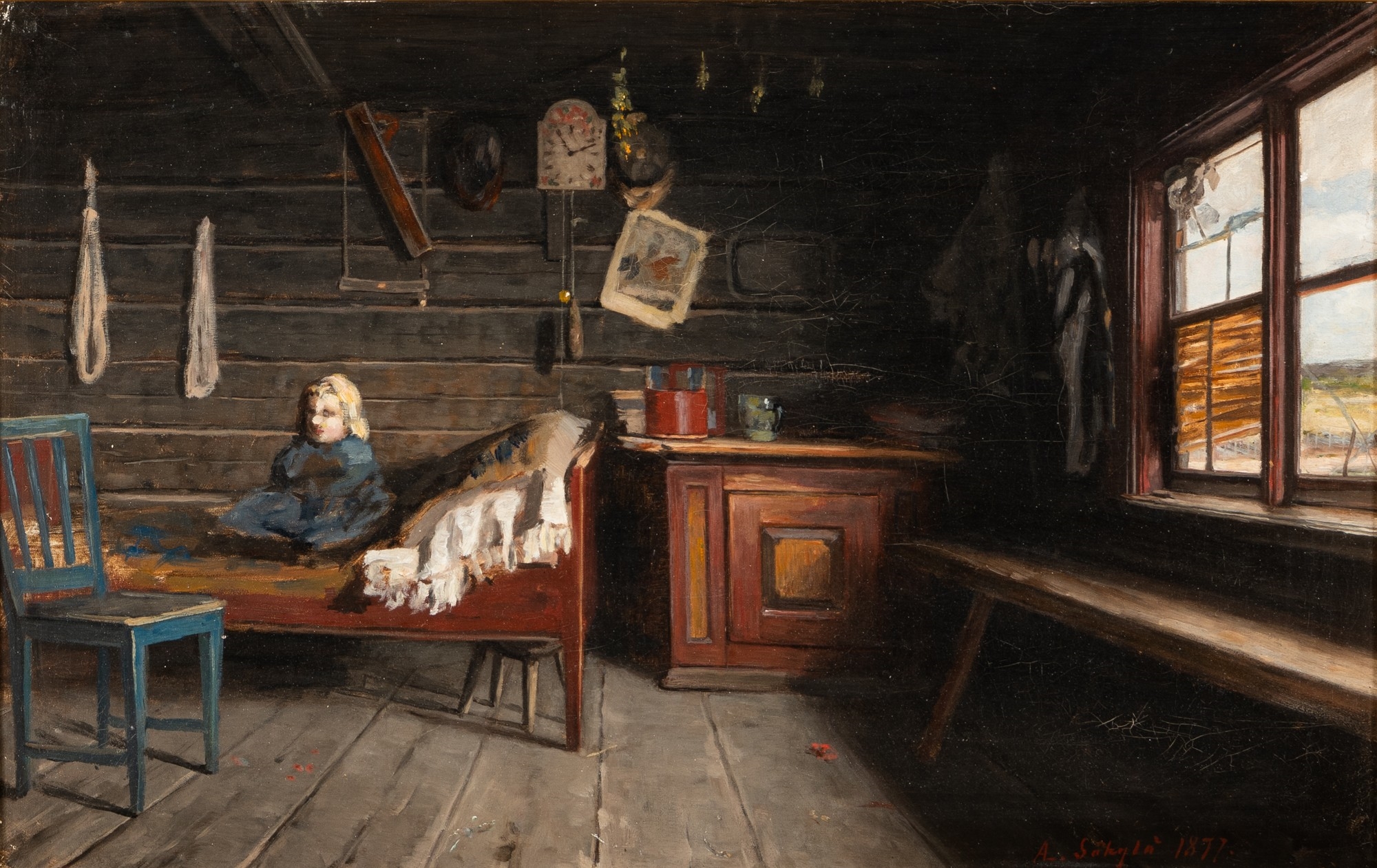 Artwork by Arvid Liljelund, Sisäkuva Säkylästä, Made of oil