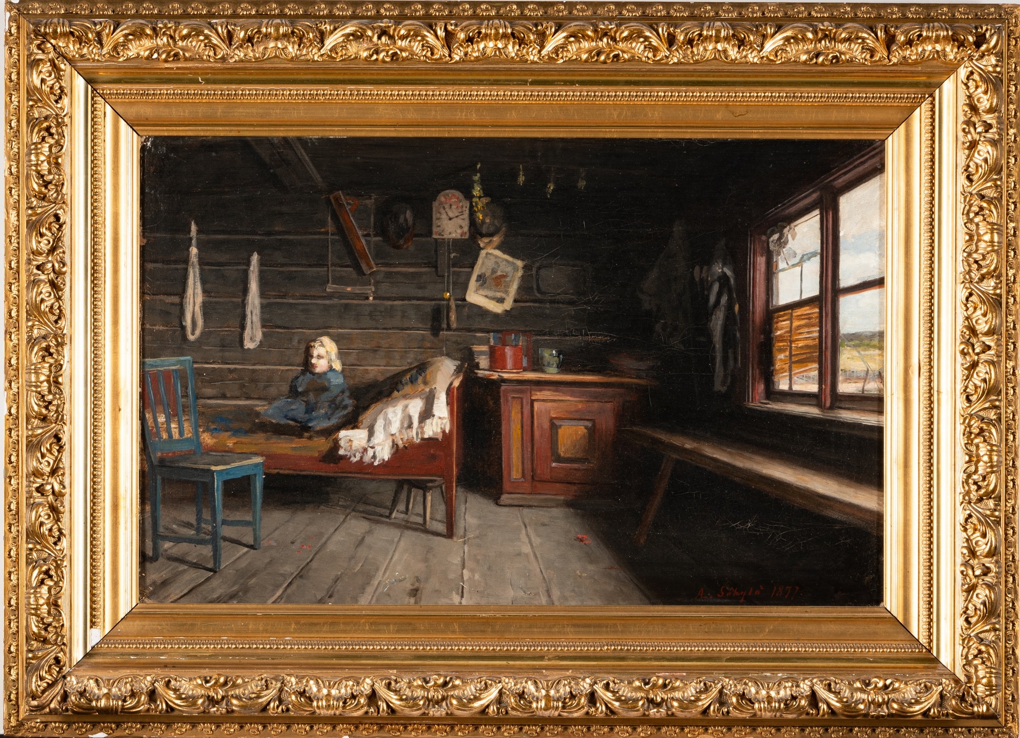 Artwork by Arvid Liljelund, Sisäkuva Säkylästä, Made of oil