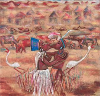 African Couple Amongst Herd of Cattle - Lindokuhle Zwane