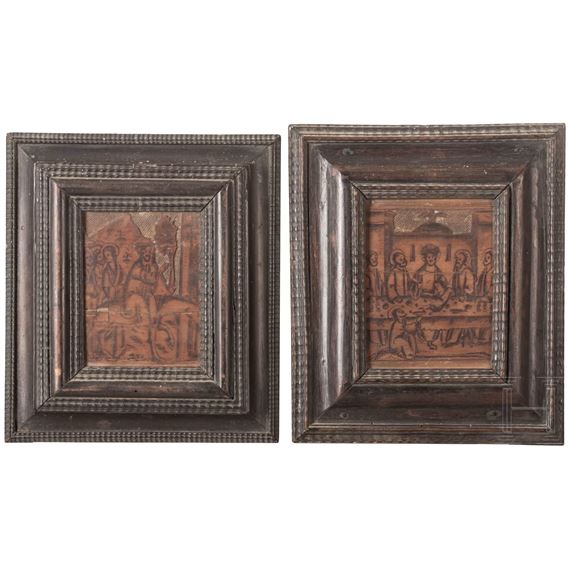 Jesu Einzug in Jerusalem am Palmsonntag sowie das Letzte Abendmahl darstellend by Italian School, 16th Century, 16th century