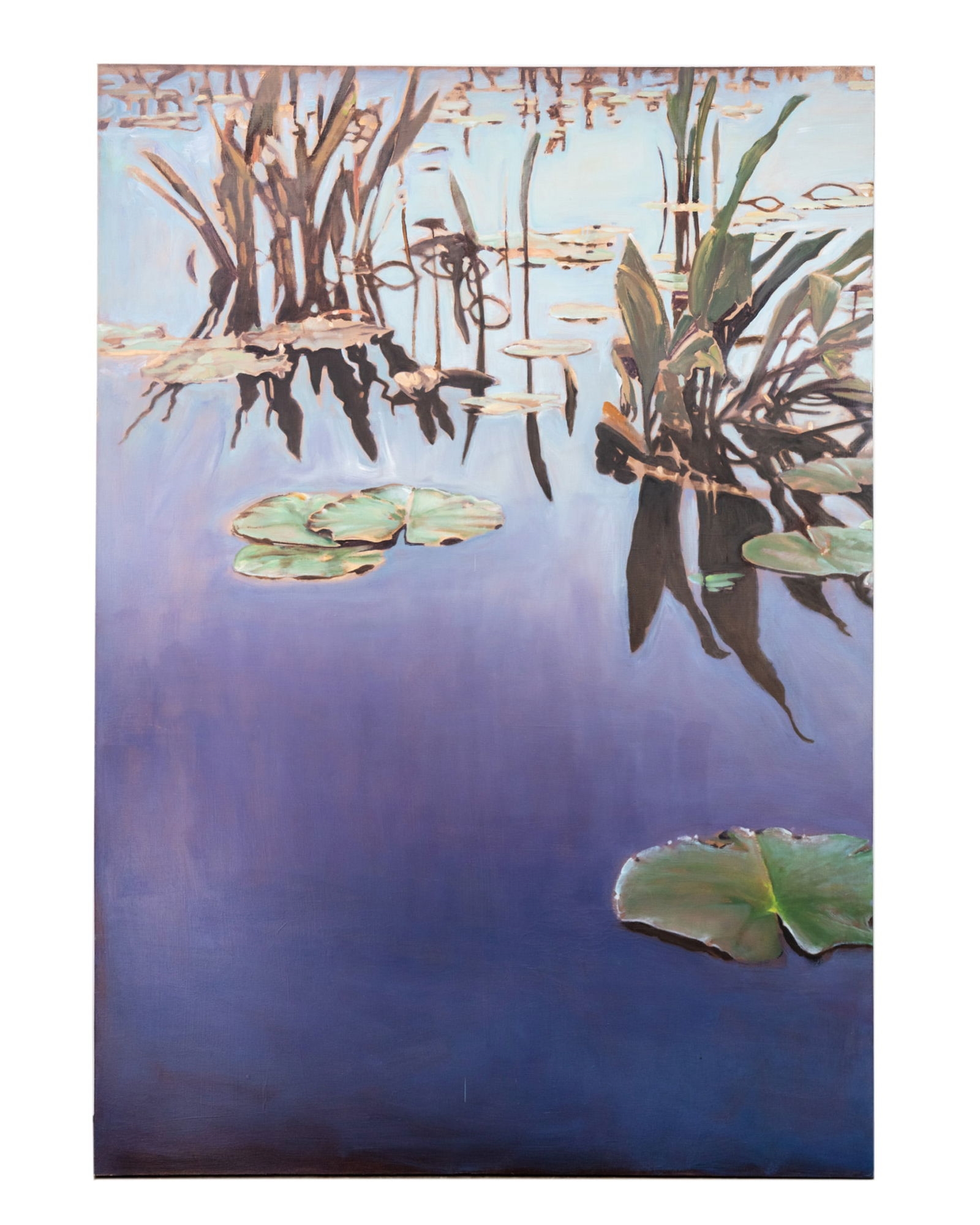 Artwork by R. Houdesheldt, Pair of R Houdesheldt Lily Pads Oil on Canvas Paintings, Made of Oil on Canvas Painting