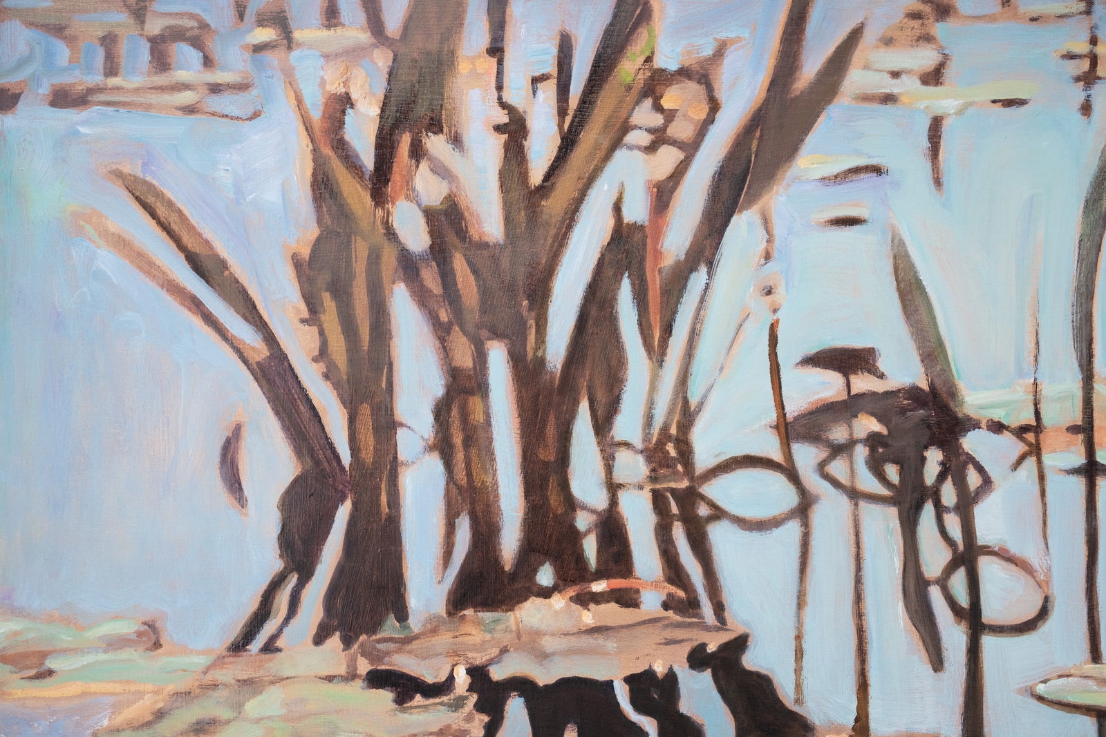 Artwork by R. Houdesheldt, Pair of R Houdesheldt Lily Pads Oil on Canvas Paintings, Made of Oil on Canvas Painting