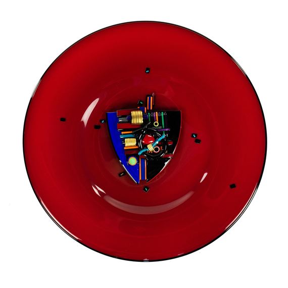 David Levi Art Glass Decorative Charger - David Levi