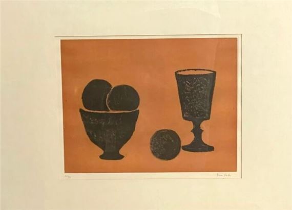 Bowl and glasses with oranges - Véra Fabre
